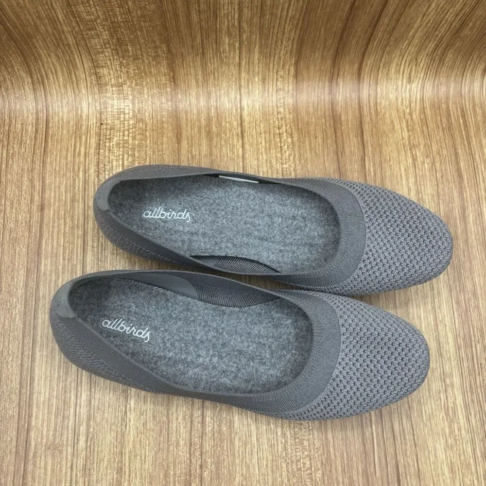 Allbirds Tree Breezers‎ Gray Knit Slip-On Round Toe Ballet Flats Women’s Size 9